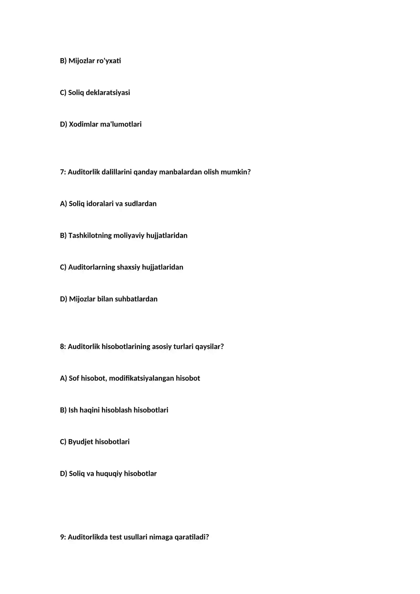 TEST Audit va audit faoliyati KRASVORD SAVOL VA JAVOBLARI 3