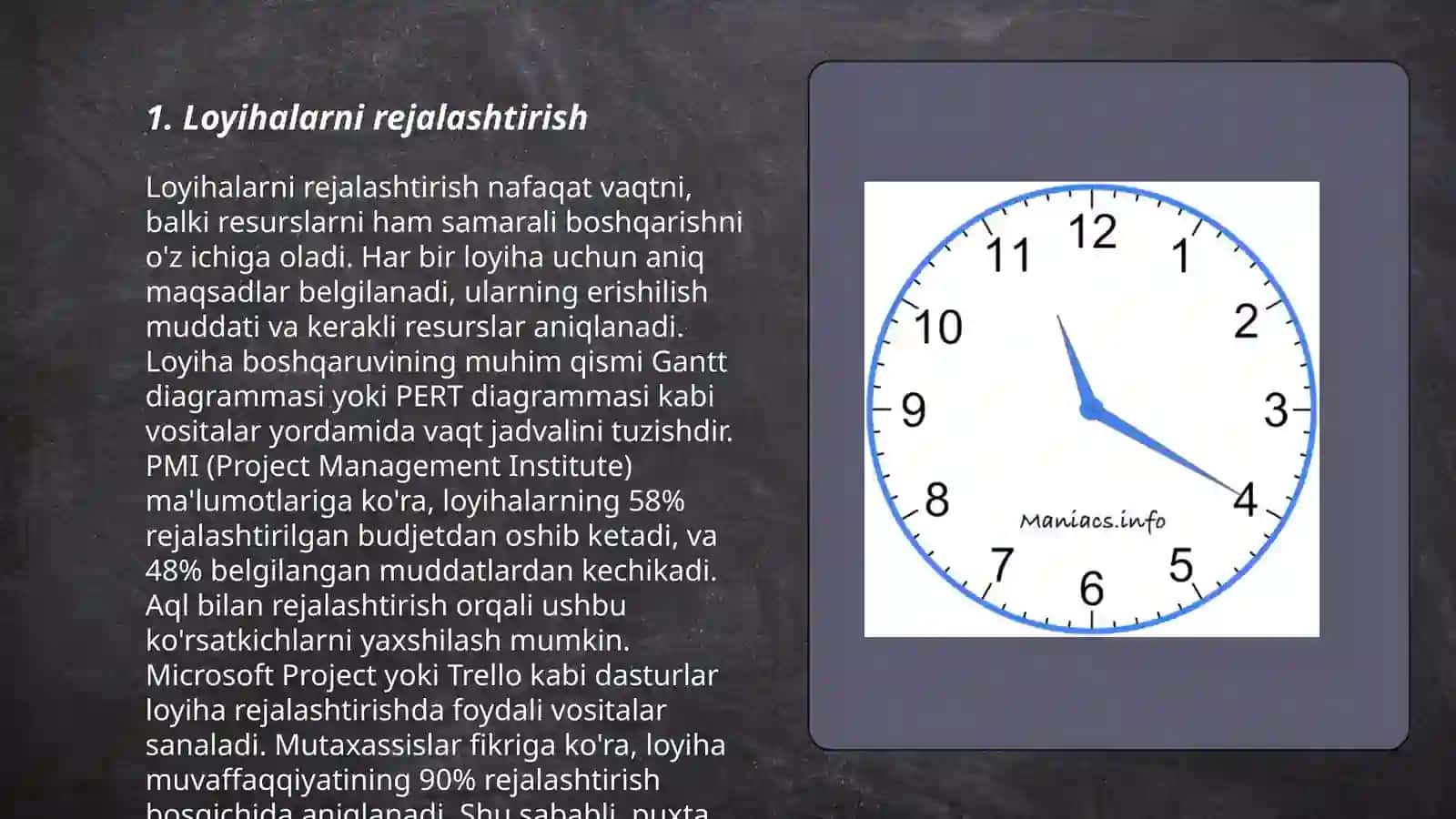 Loyihalarni vaqtini boshqarish 3