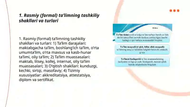 Taʼlimning tashkiliy shakllari va turlari 3