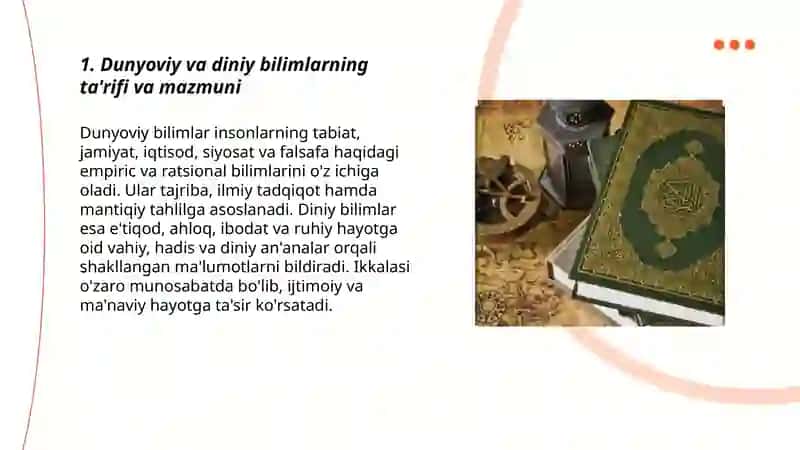 Dunyoviy va diniy bilimlar 3