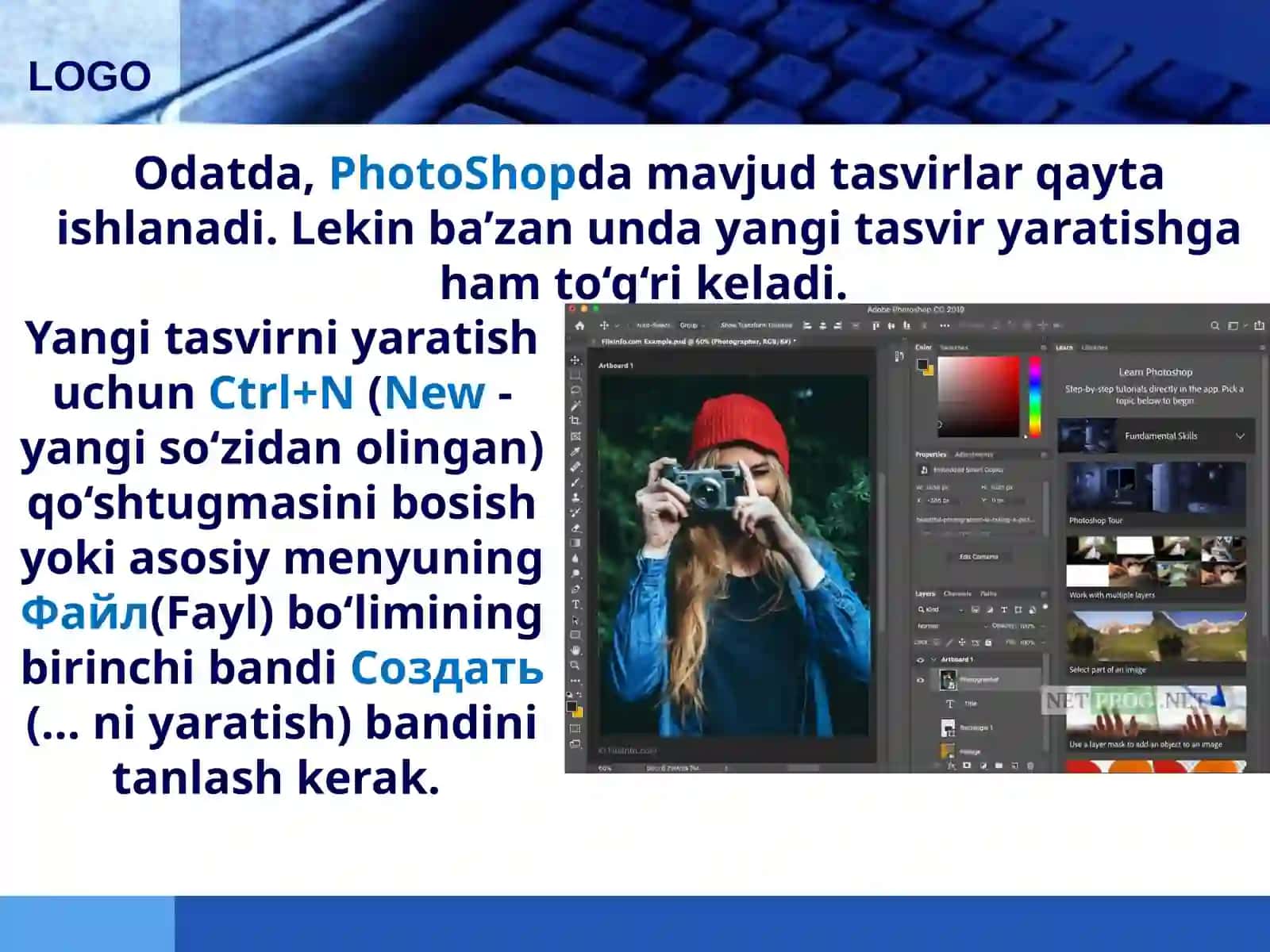 11-sinf Informatika Photoshopda grafik obyekt fayllar 3
