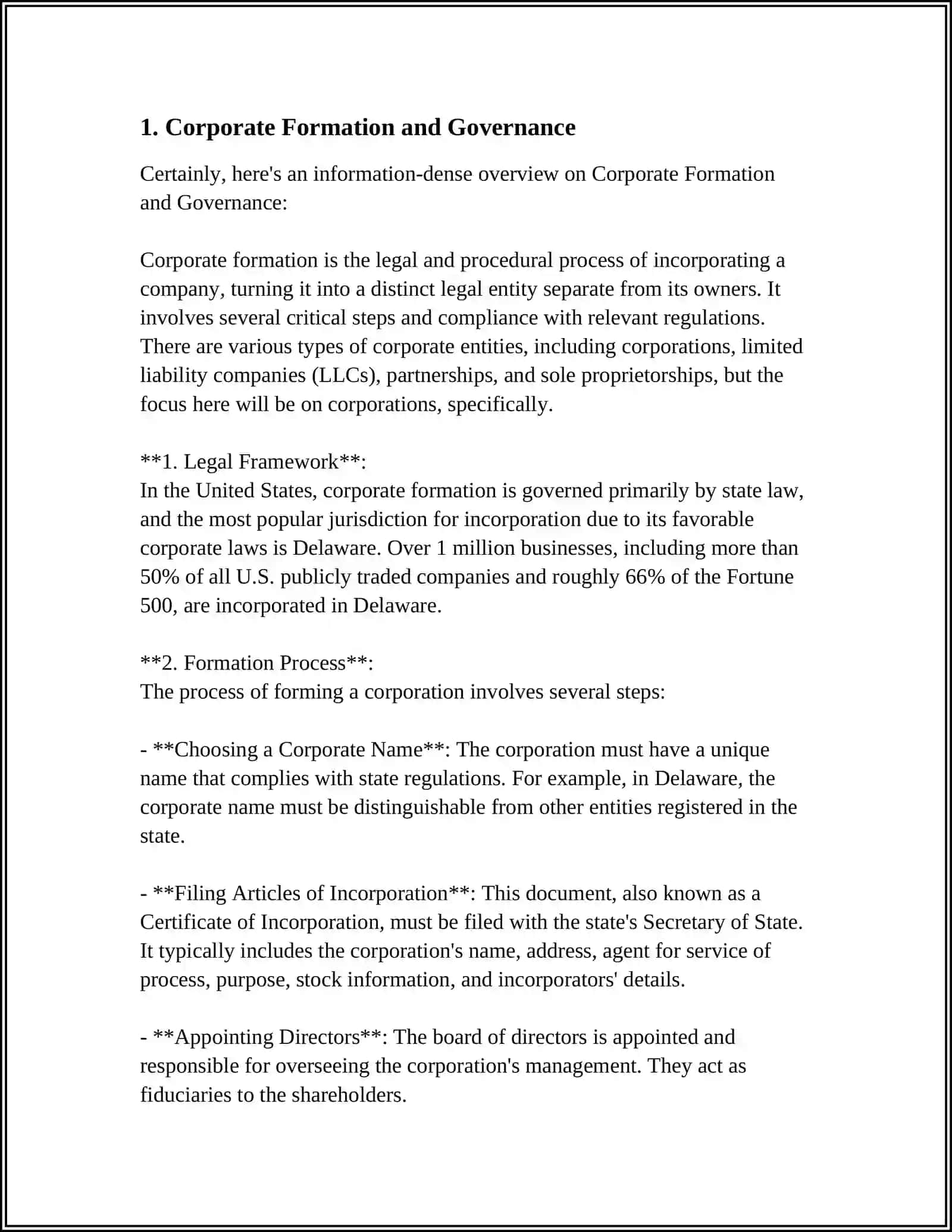 Corporate Formation and Governance 3