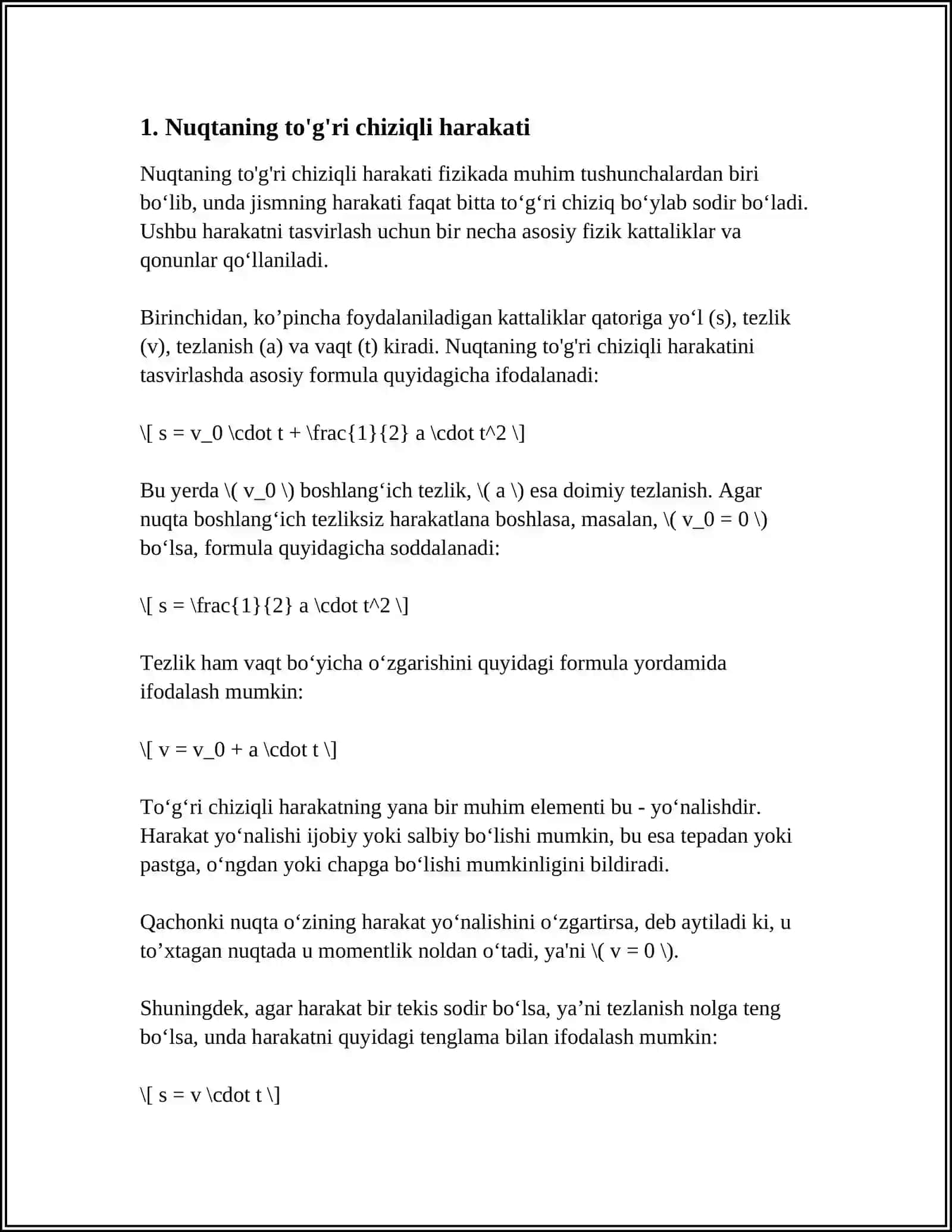 Nuqtaning Murakkab Harakti 3