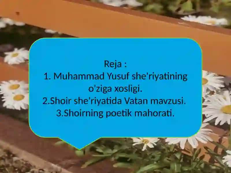 Muhammad Yusuf she'riyatida Vatan 3