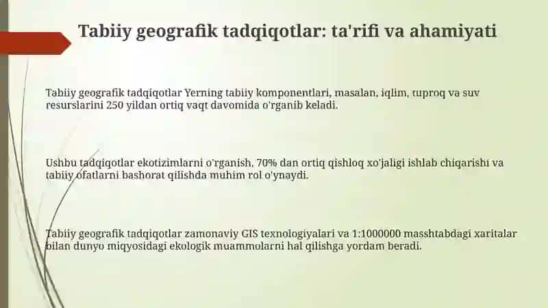 Tabiiy geografik tadqiqotlar va ularning rivojlanish tarixi 3