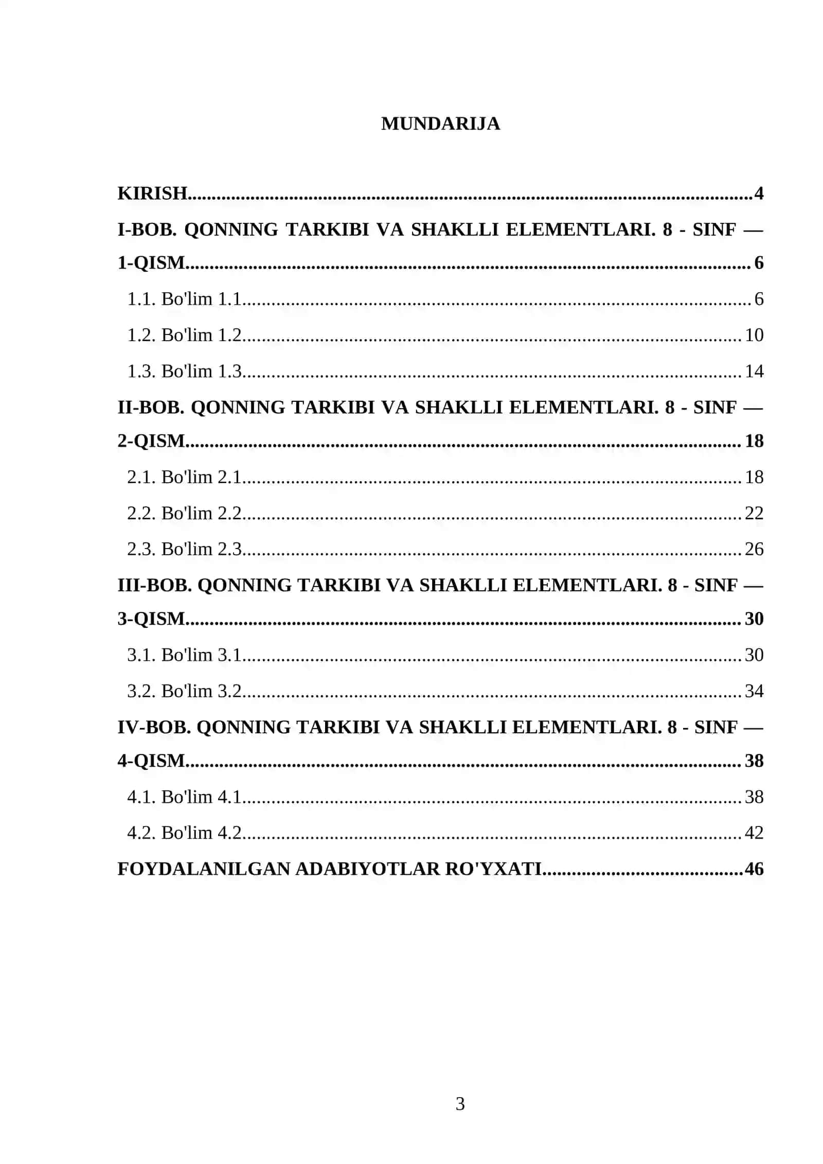 QONNING TARKIBI VA SHAKLLI ELEMENTLARI. 8 - SINF 3