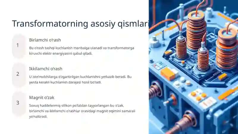Bir fazali transformatorning tuzilishi va ishlashi 3