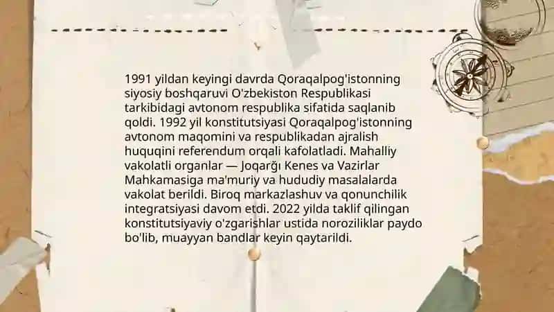 Mustaqillik yillarida Qoraqalpog'iston Respublikasi 3