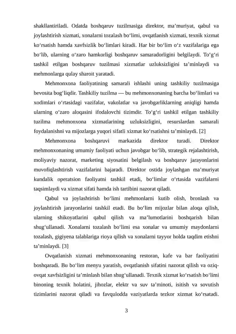 Mehmonxona faoliyatida mehmonxona boshqaruv 3