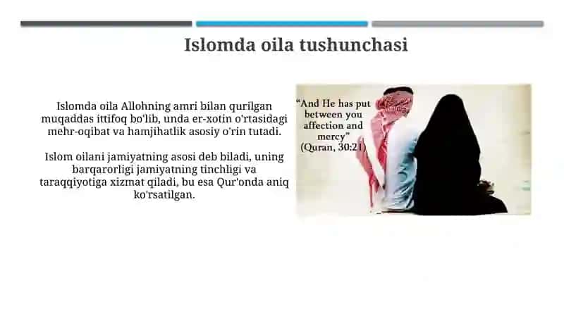 Islomda oila va oilaviy munosabatlar 3