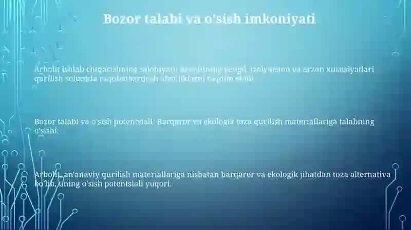 Arbolit ishlab chiqarishning istiqbollari 3