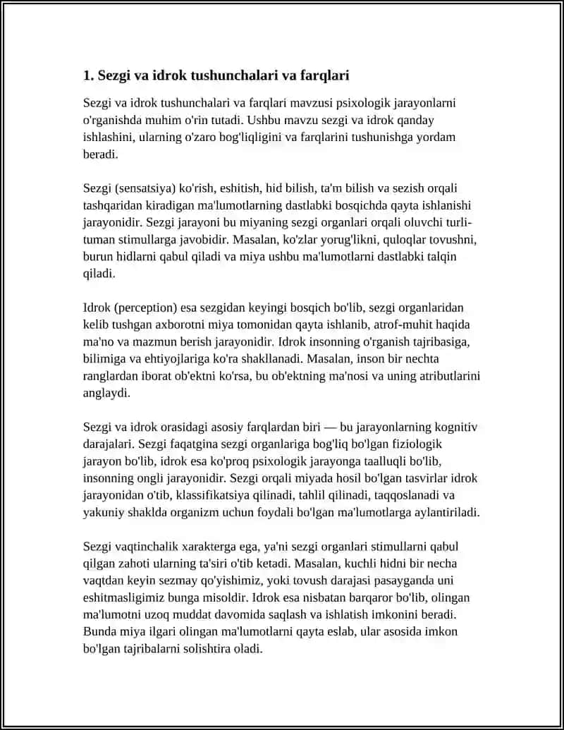 SEZGI VA IDROK JARAYONLAR 3