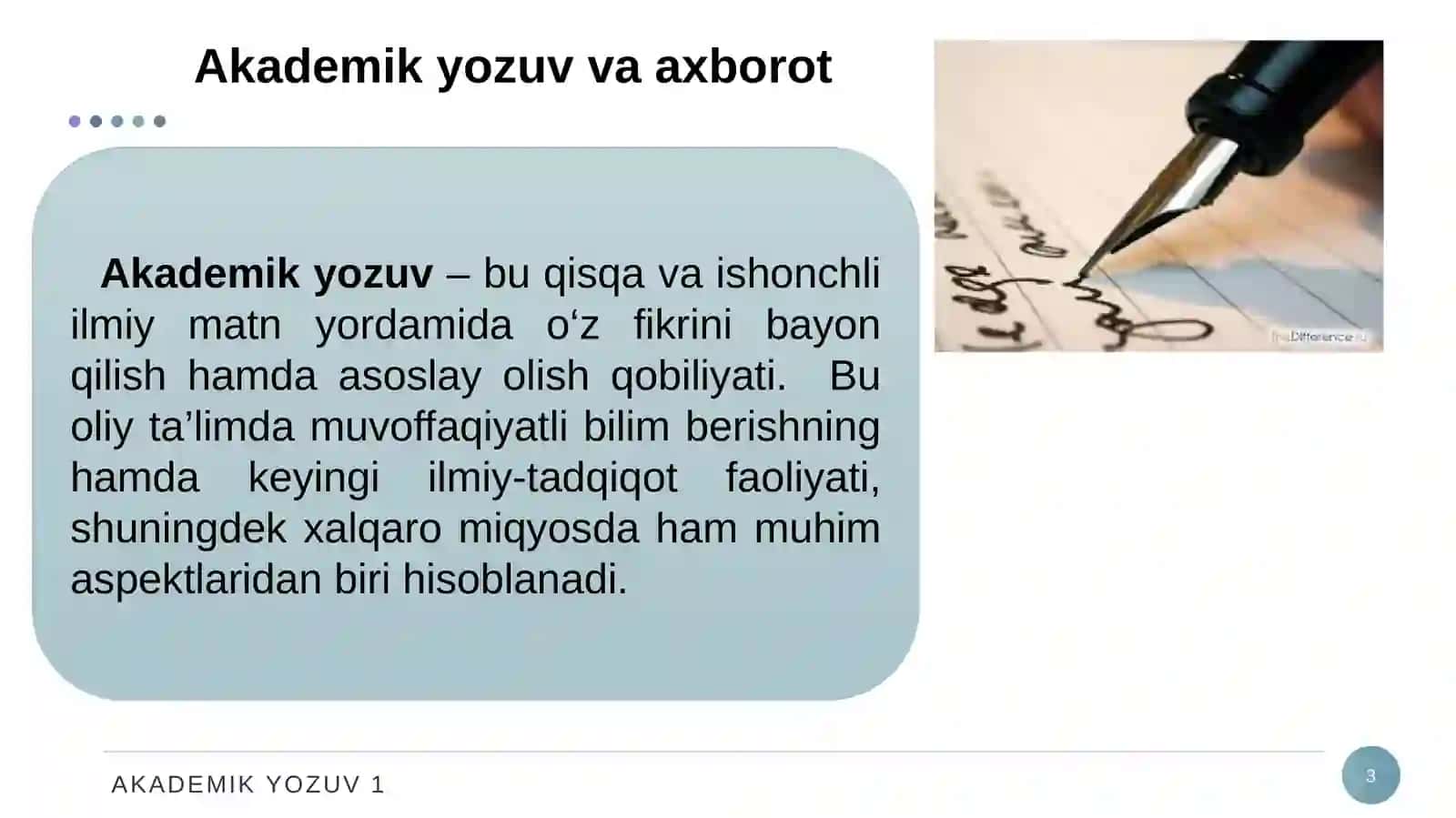 Akademik yozuv va axborot 3