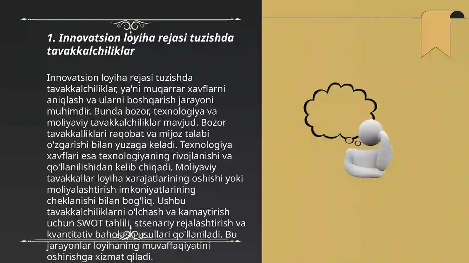 Innovatsion loyiha tavakkalchiliklari 3