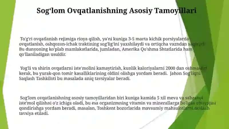 Sogʻlom ovqatlanish haqida tushuncha 3