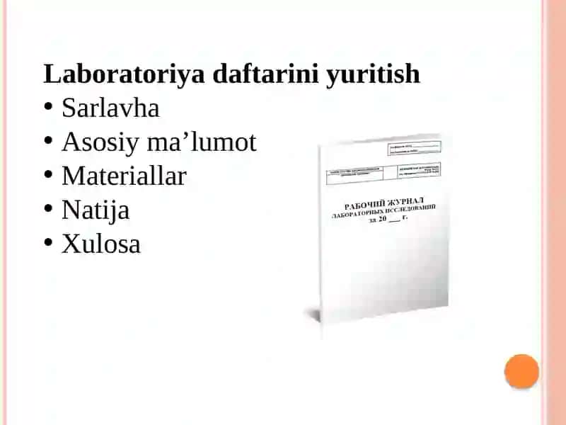 Laboratoriya jihozlarining umumiy ko'rsatmalar 3