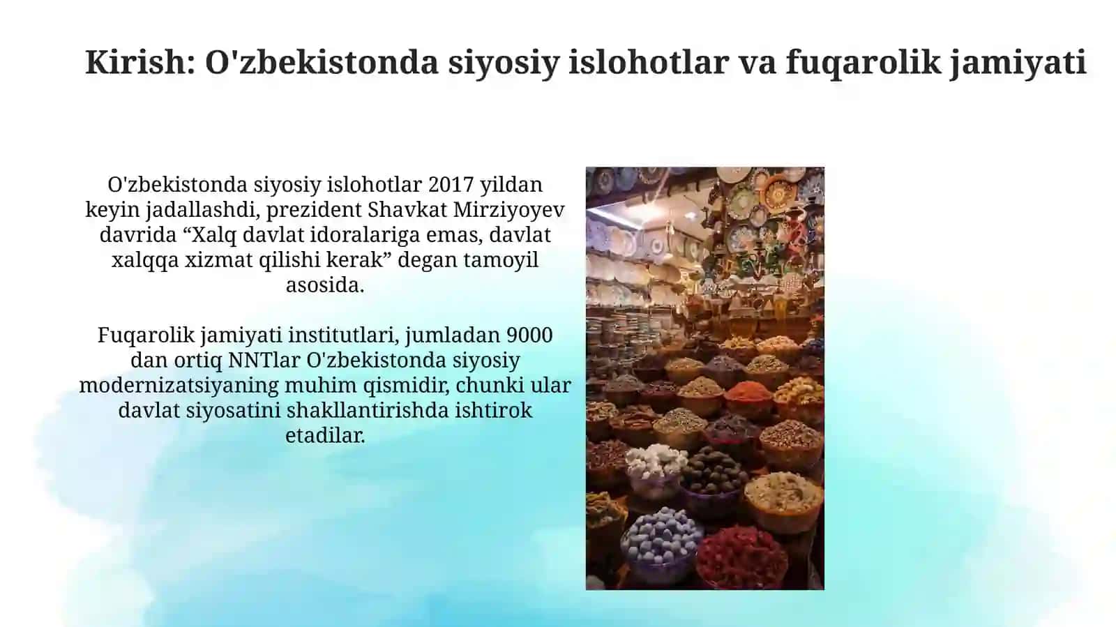 O'zbekistonda fuqarolik jamiyati vasiyosiyislohotlar 3