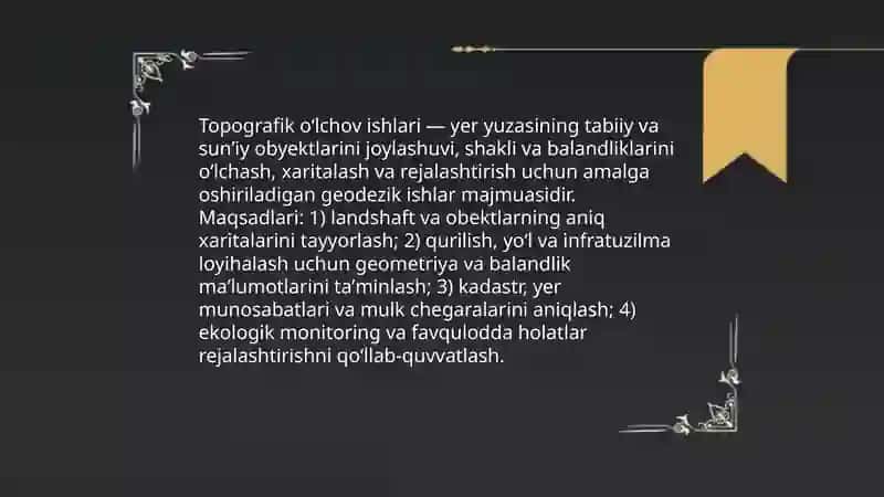 Topagrafik oʻlchov ishlari 3