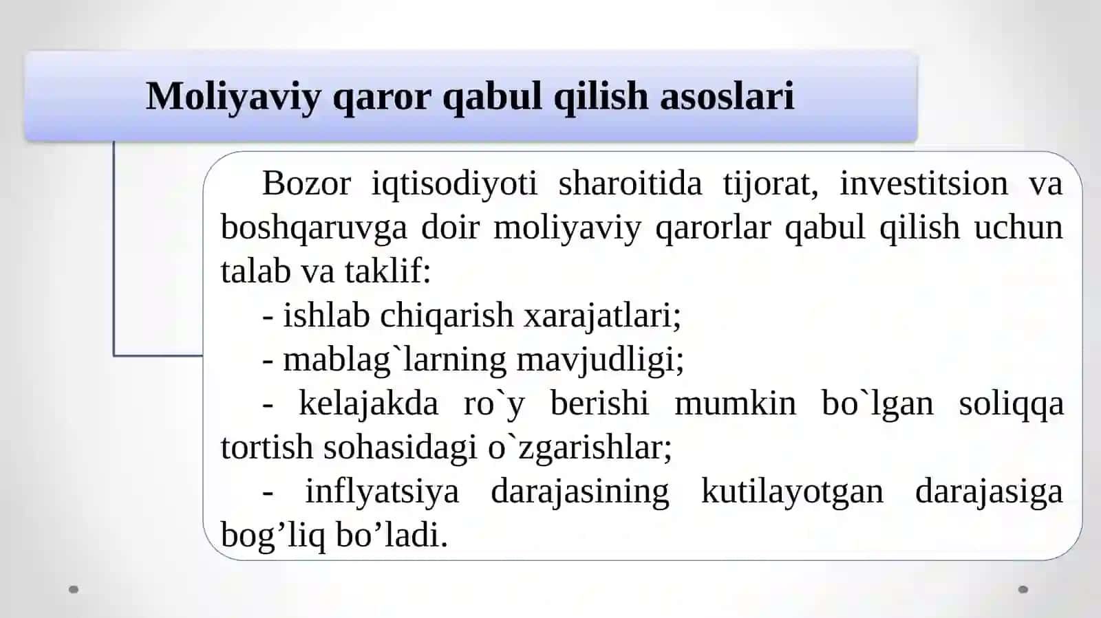 Moliyaviy qarorlar 3