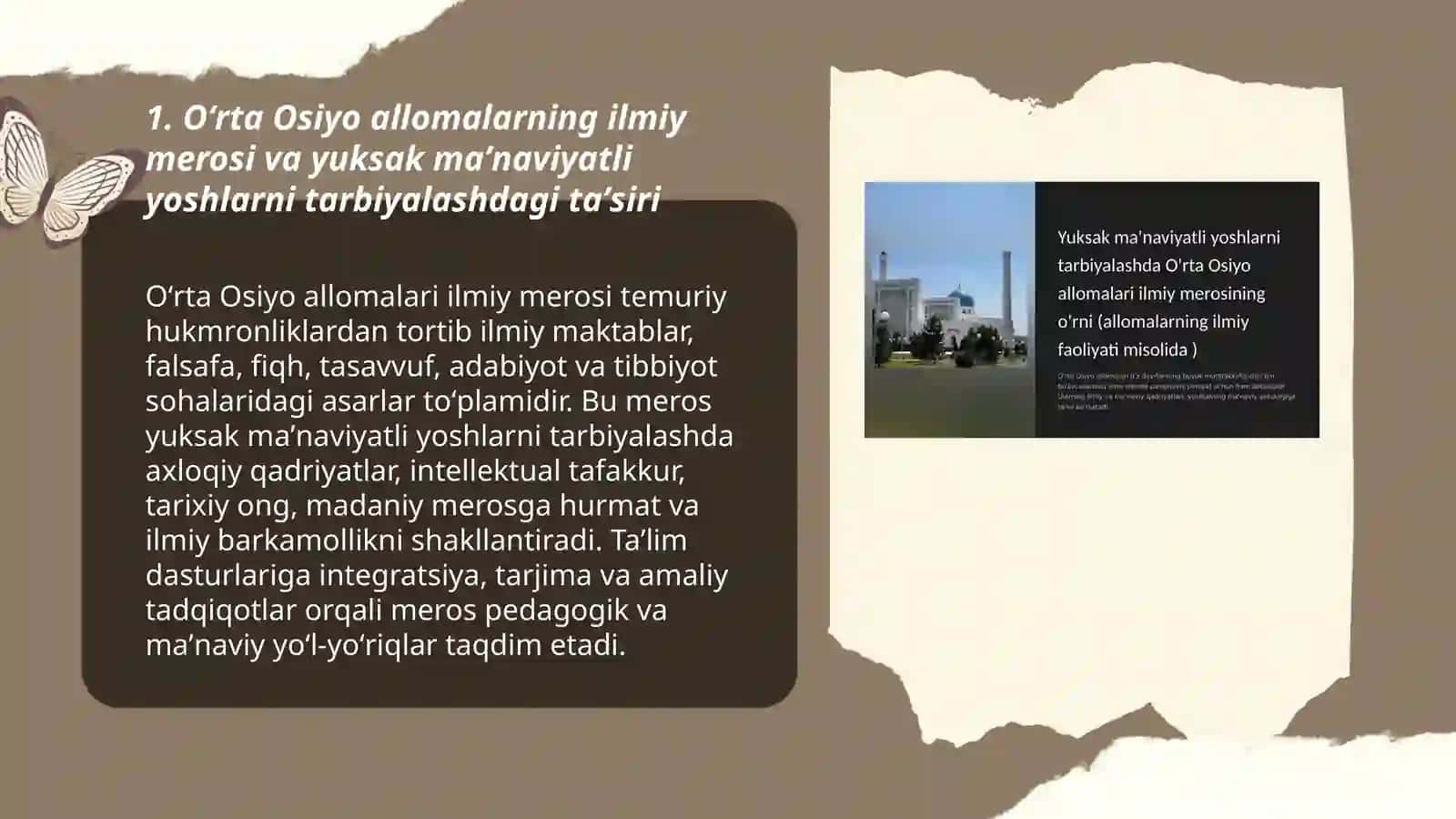 Oʻrta Osiyo allomalari ilmiy merosning oʻrni 3