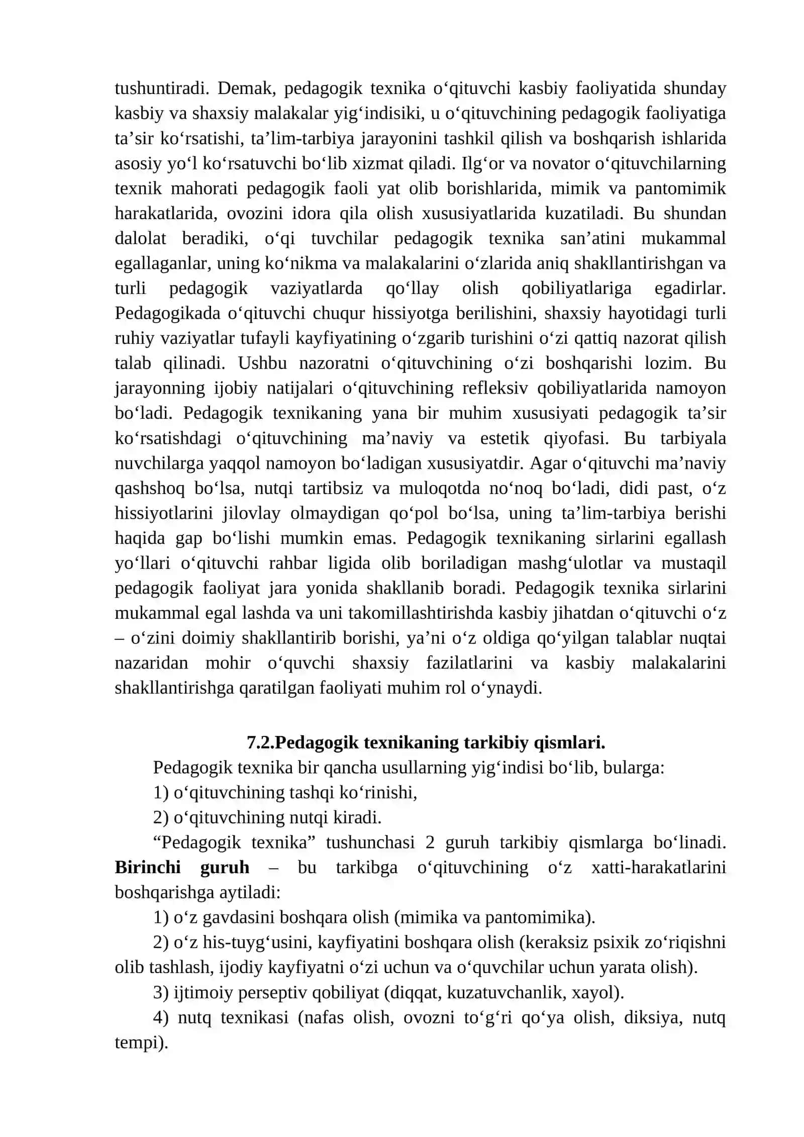 PEDAGOGIK TEXNIKA HAQIDA TUSHUNCHA. PEDAGOGIK TEXNIKANING SHAKLLANTIRISH USLUBLARI 3
