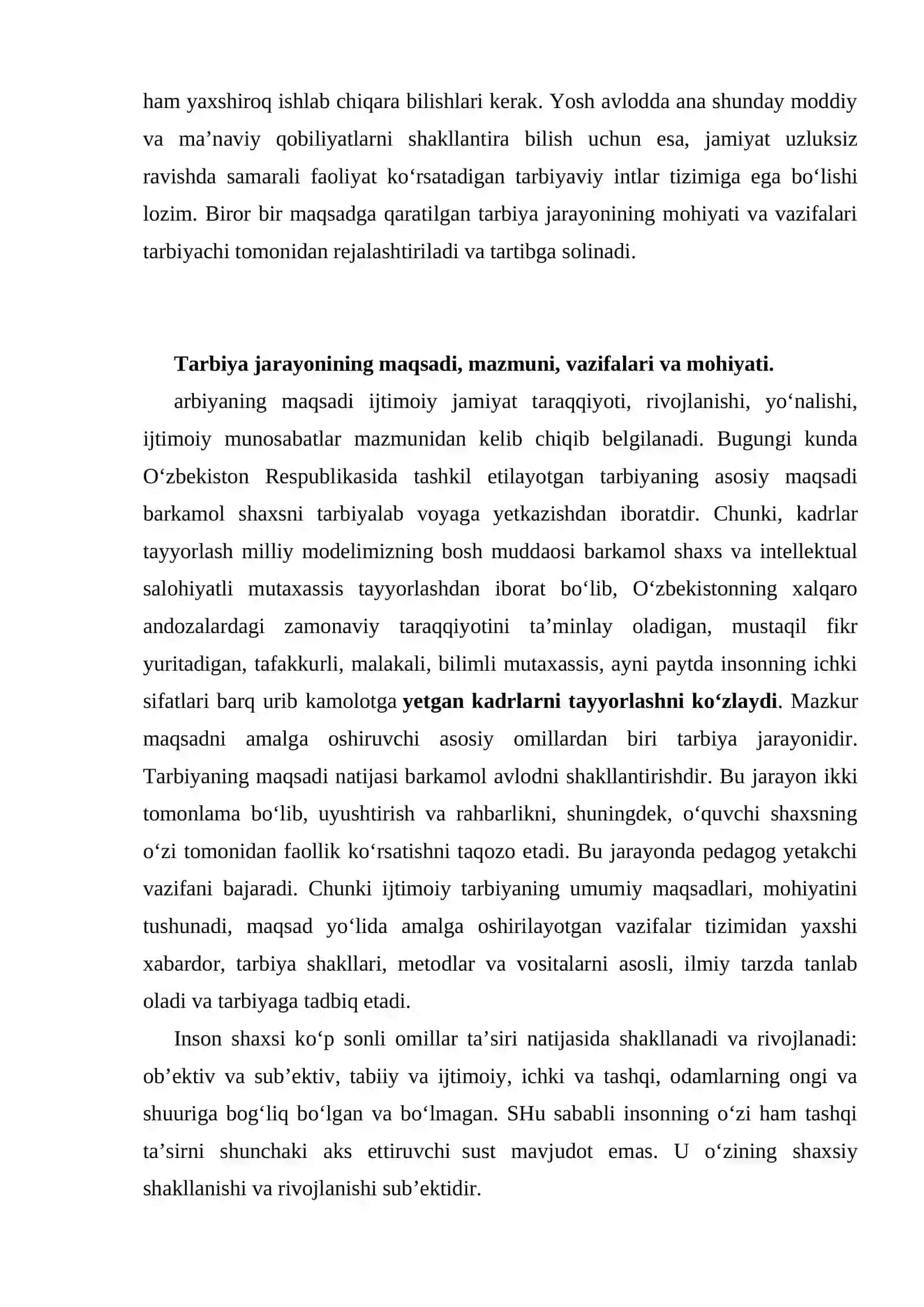 Boshlang'ich ta'limda tarbiya jarayonining mazmuni va mohiyati 3