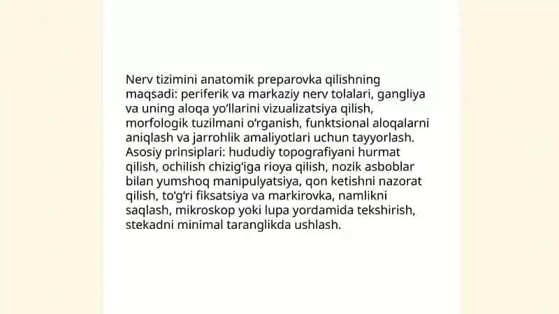 Nerv tizimini anatomik preparovka qilish 3