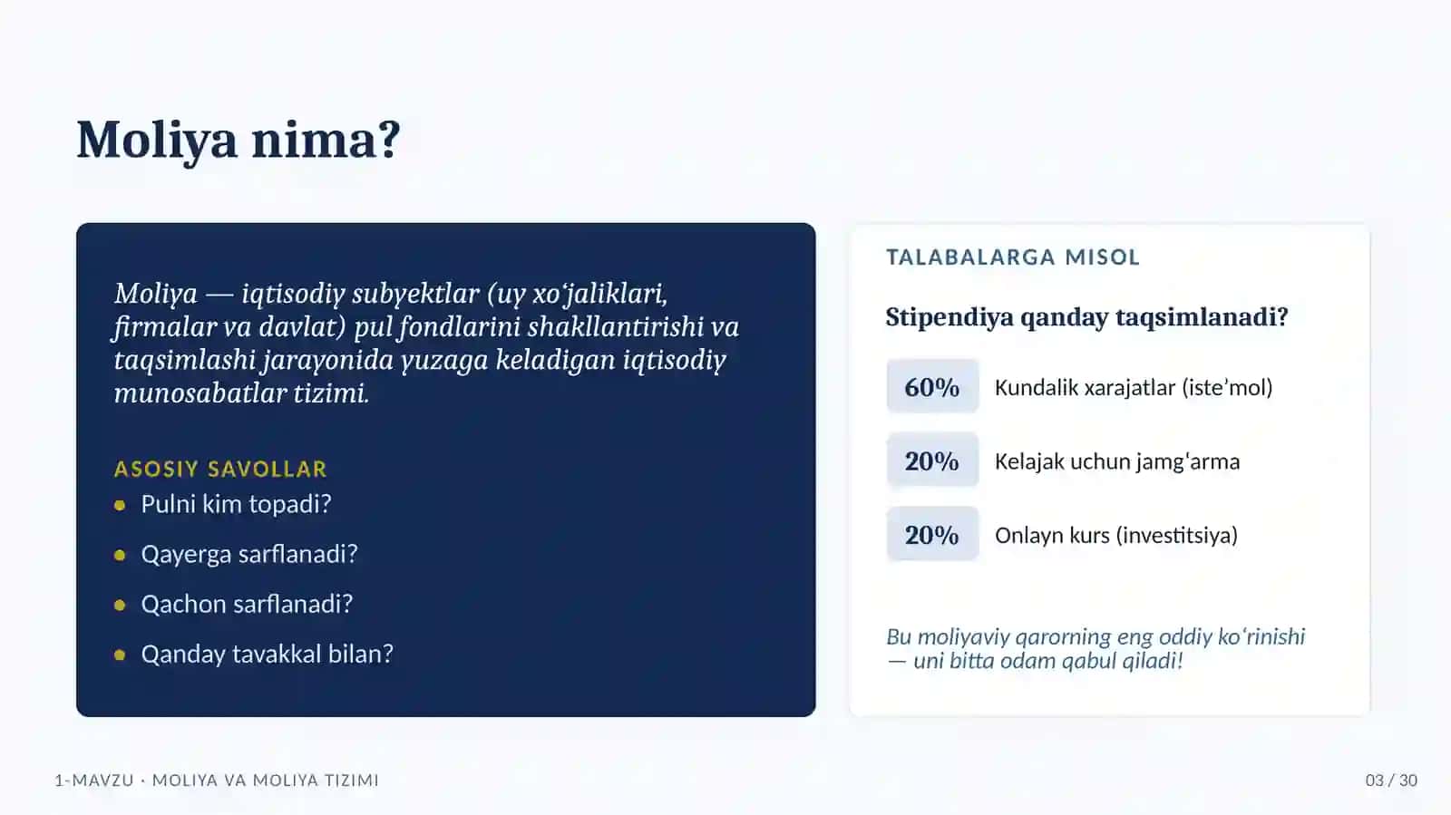 Moliya va moliya tizimi 3