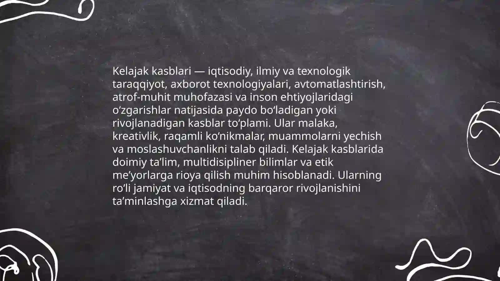 Kelajak kasblari. Zamon qoʻshimchalarining tayyorlanishi 3