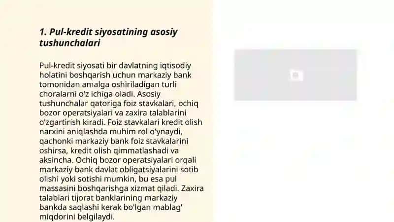 Pul va kiridit siyosati 3