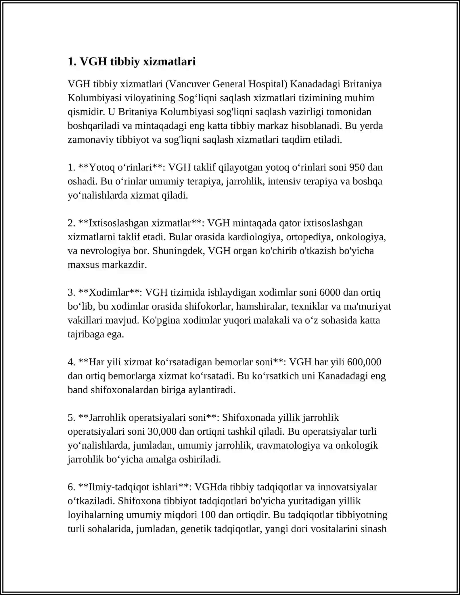 VGH tibbiy xizmatlari 3