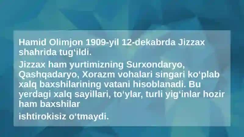 Hamid Olimjonning hayoti va ijodi 3