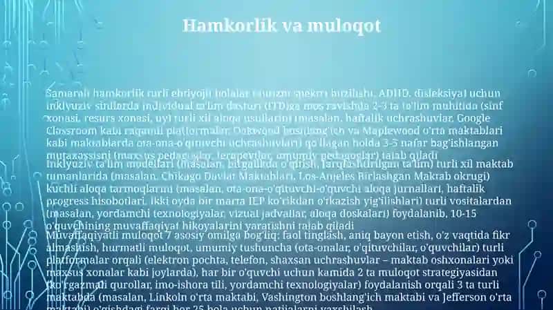 Inklyuziv sinflarda individual ta'lim dasturi (ITD) 3