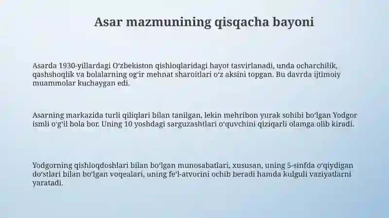 Gʻafur Gʻulomning ''Shumbola'' asaritahlili 3