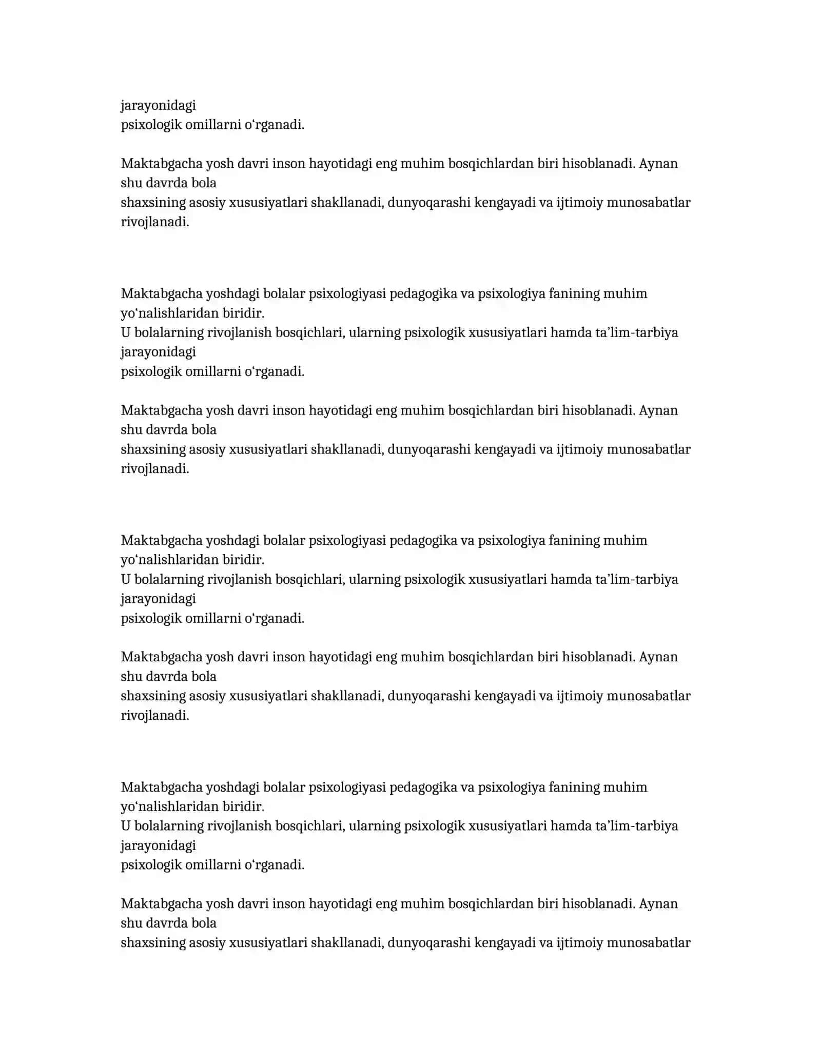 Maktabgacha bolalar psixologiyasi kurs-ishi 3