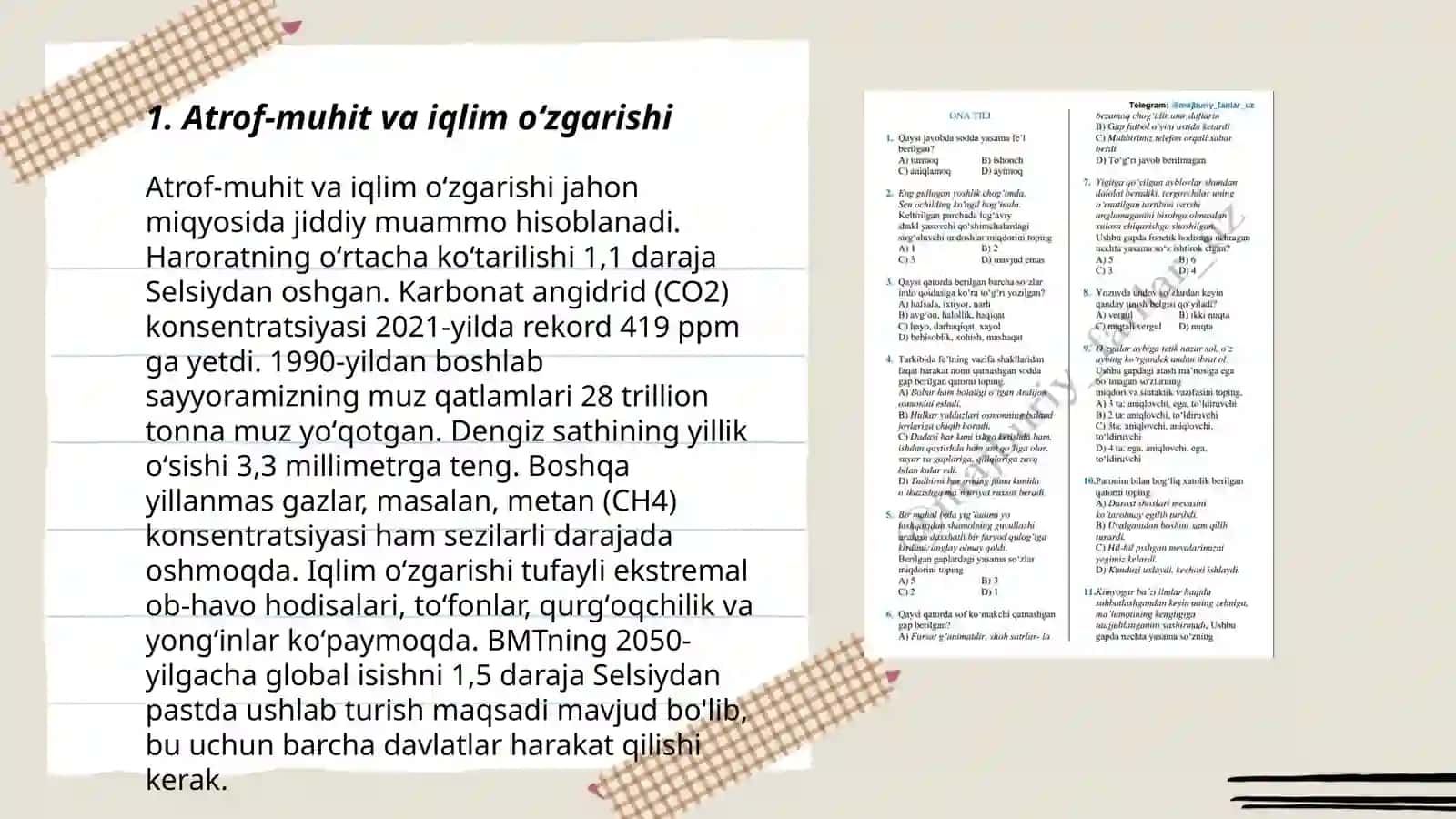 Atrof-muhit va iqlim oʻzgarishi 3