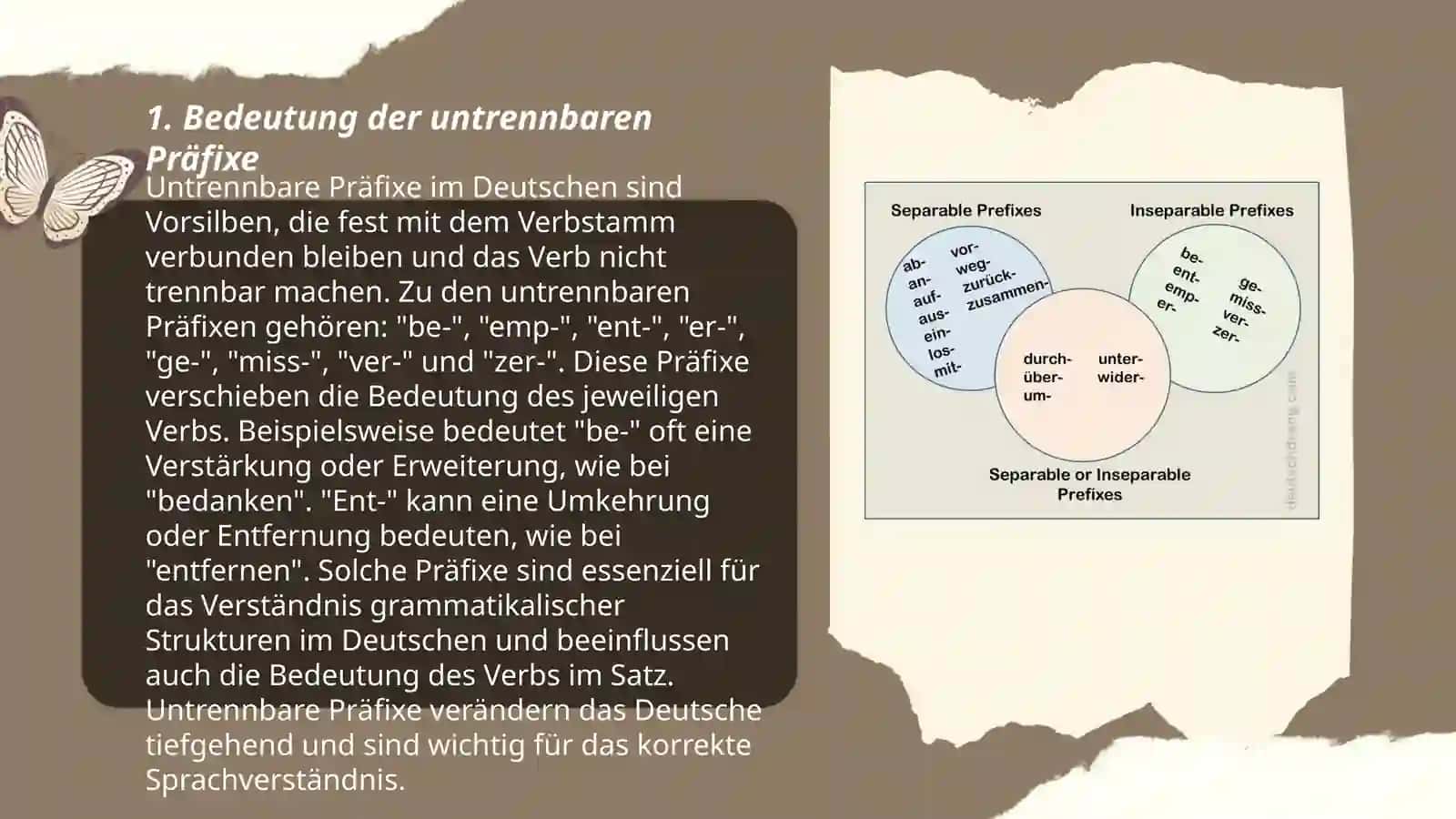 Untrennbare Präfixe 3