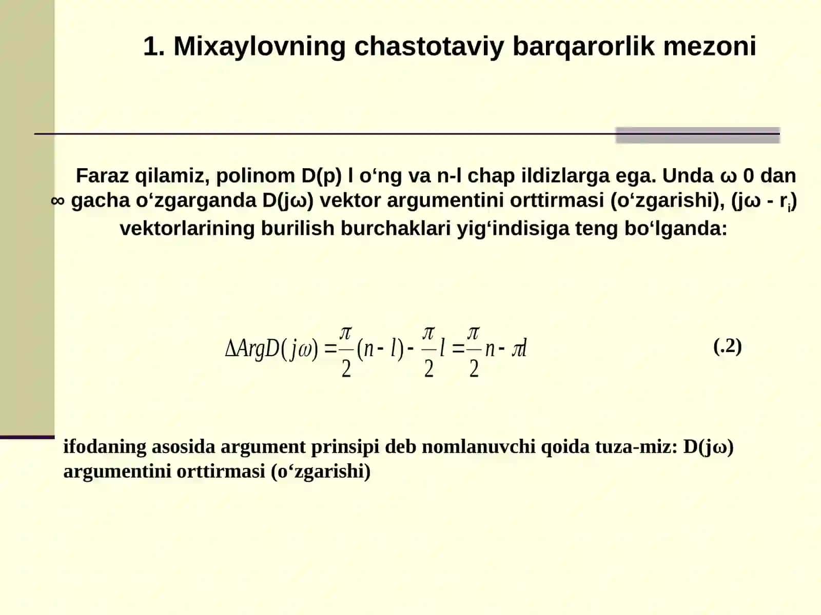 BARQARORLIK MEZONLARI 3