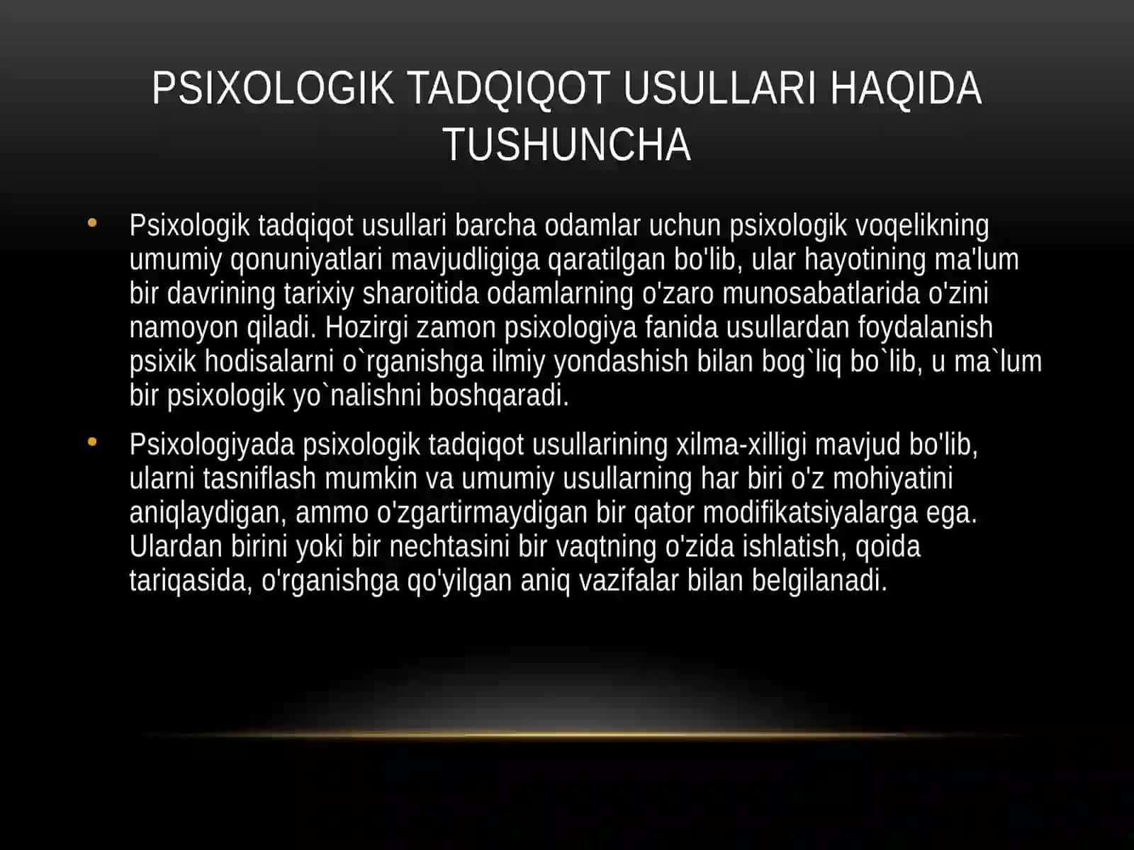 Eksperemental psixologiya tadqiqot o'tkazish 3