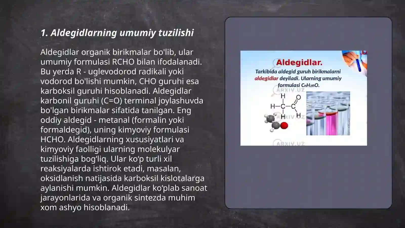 Aldegidlar fizik va kimyoviy xossalari 3