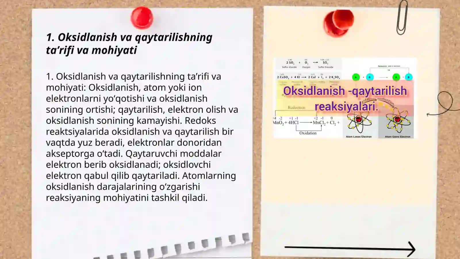 Oksidlanish qaytarilish reaksiyalarining mohiyati 3