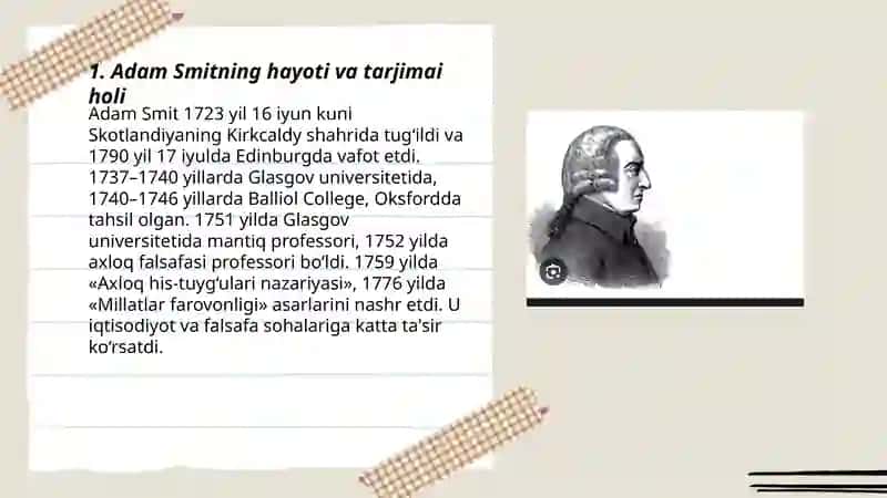 Adam Smitning hayoti va tarjimai holi 3