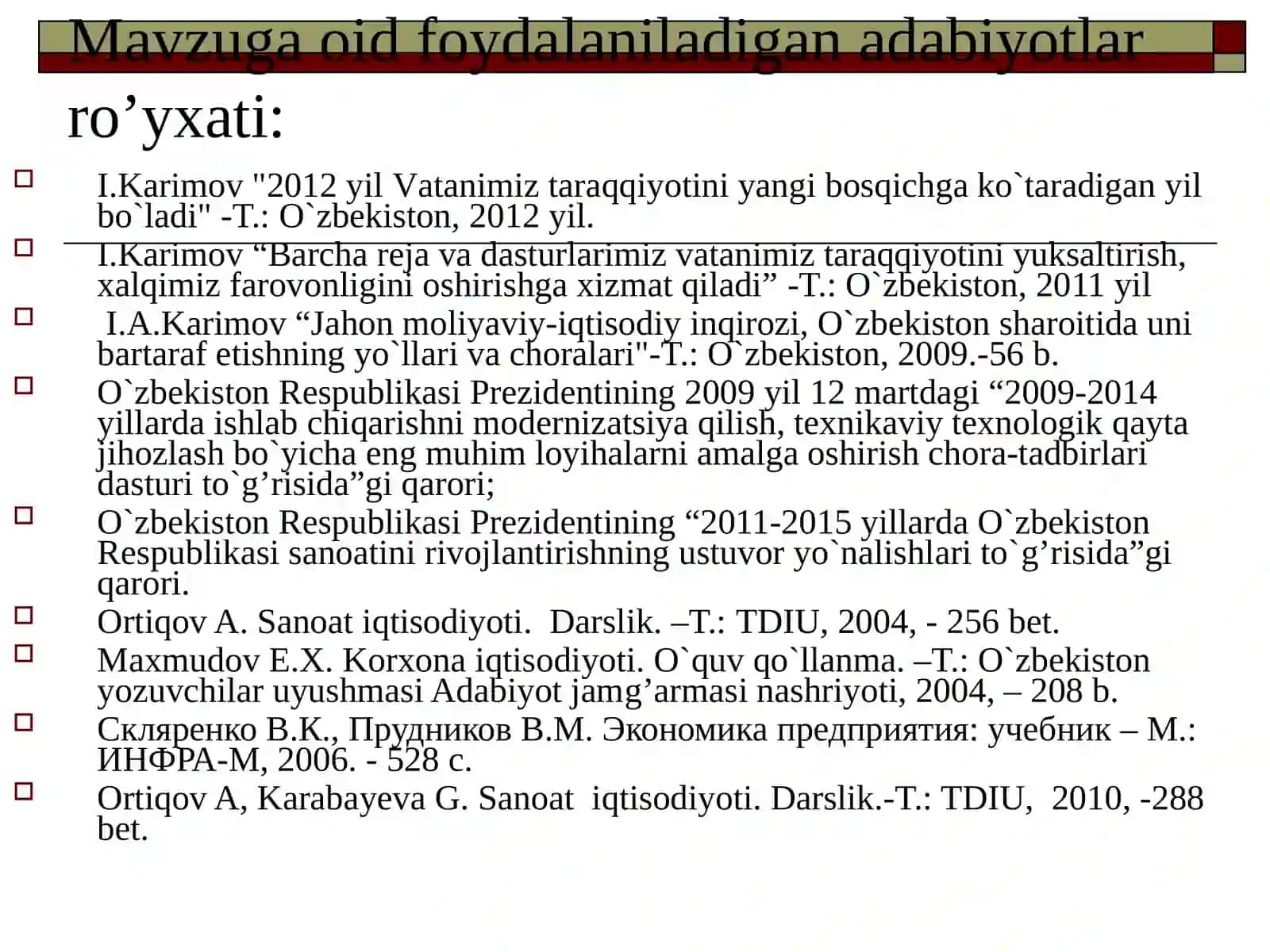 Sanoat ishlab chiqarishining aylanma fondlari va mablag'lari 3