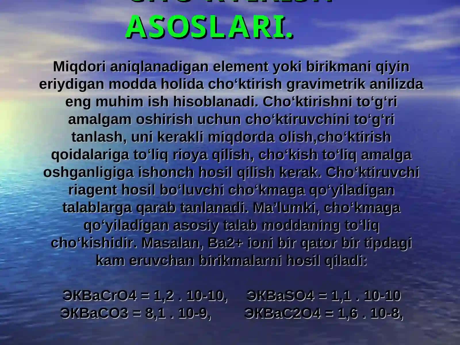CHO‘KTIRISH ASOSLARI 3