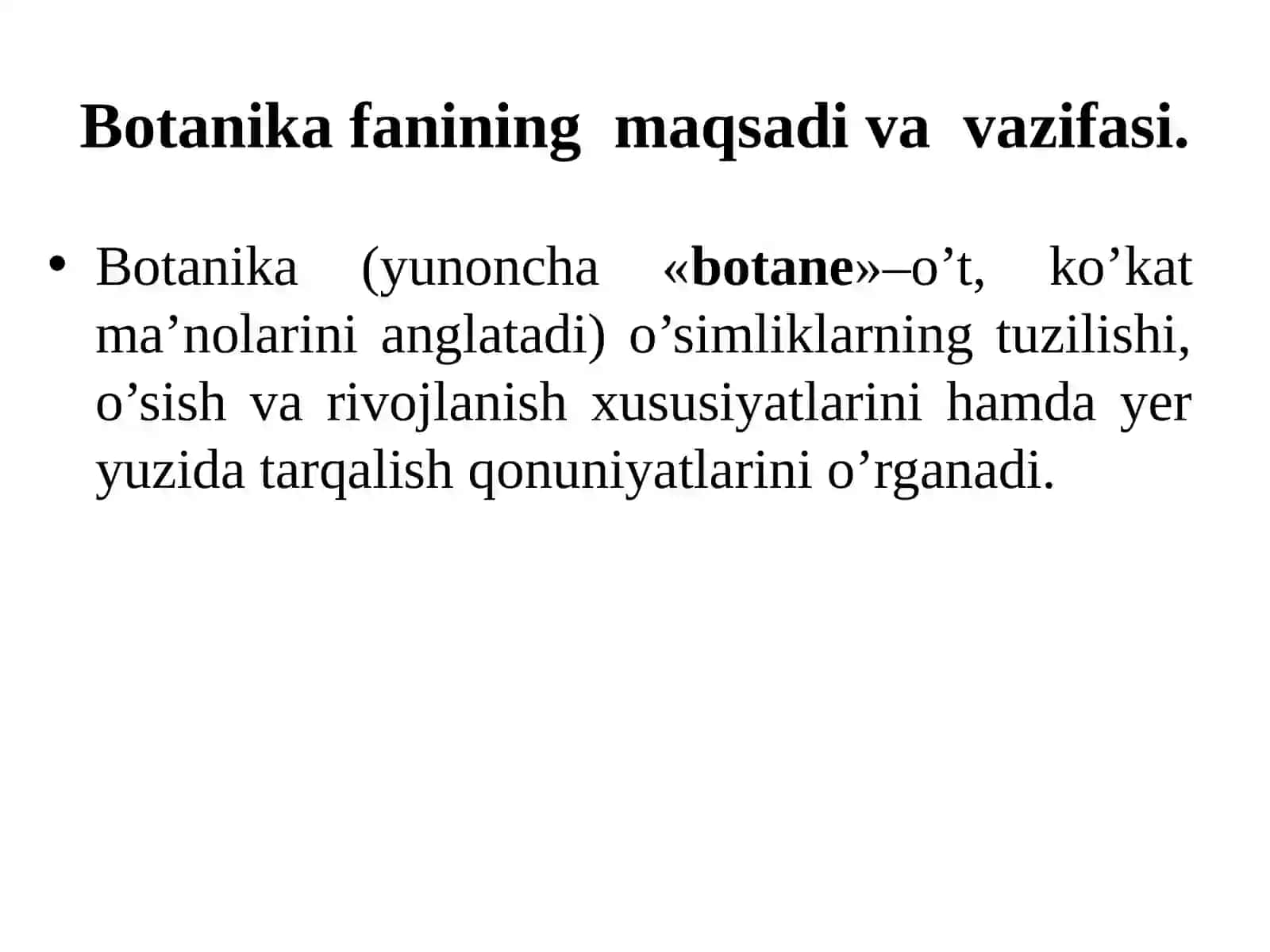 BOTANIKA FANIGA KIRISH 3