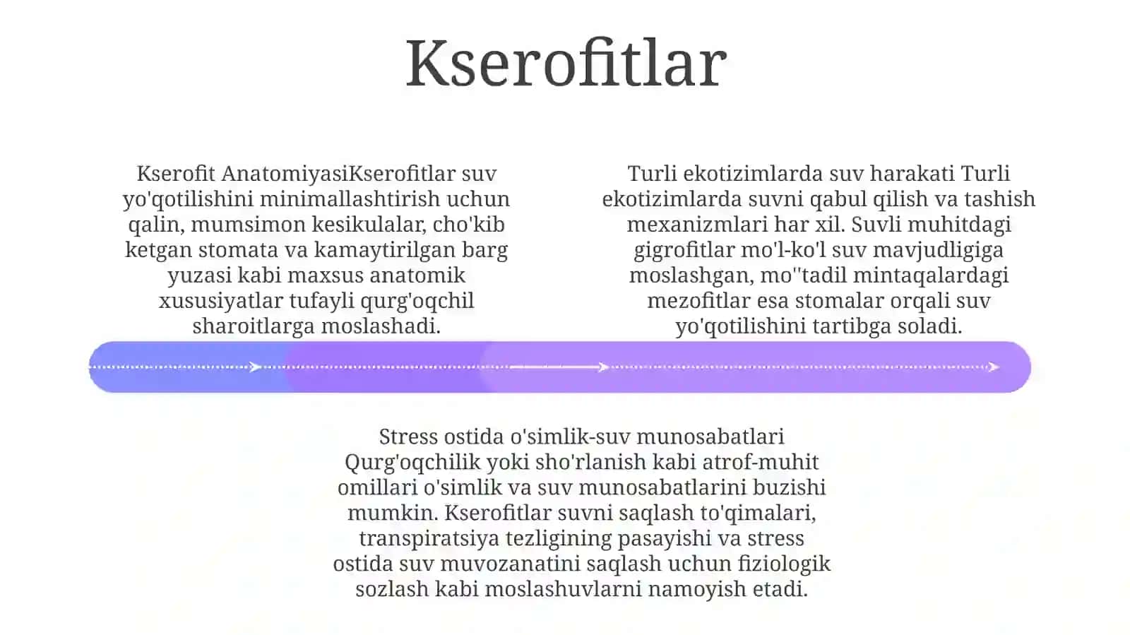 Turli Ekalogik Guruh Ósimliklarda Suv Almashinuvi 3