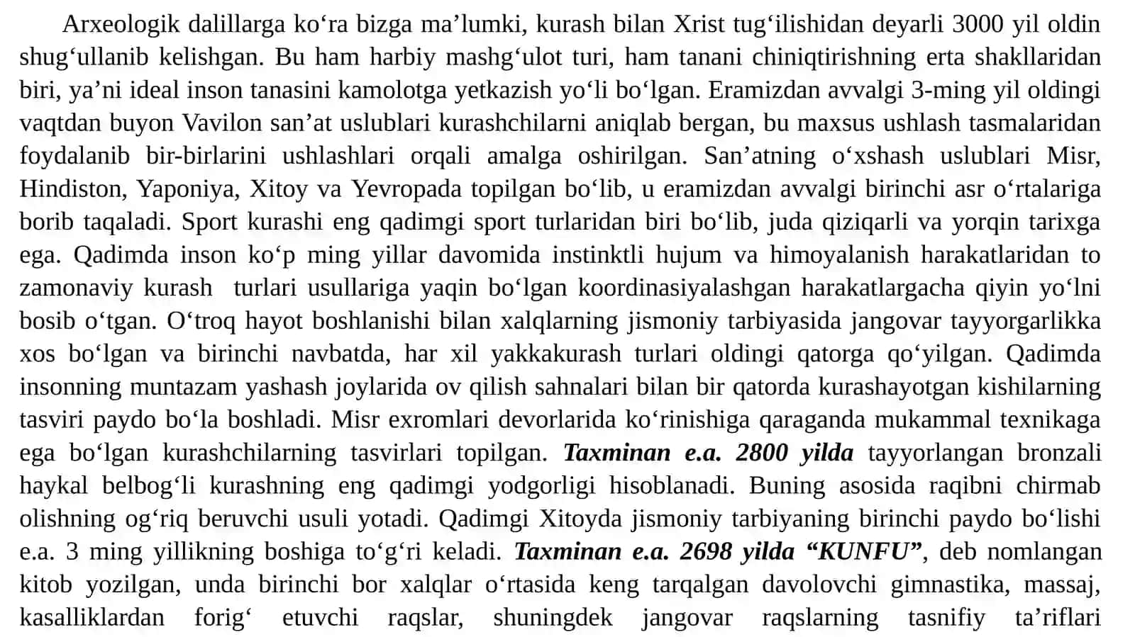 Milliy kurash va belbog‘li kurashi rivojlanish tarixi 3