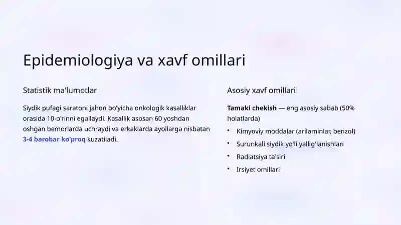 Siydik pufagi o'smalari: klinikasi va diagnostikasi 3