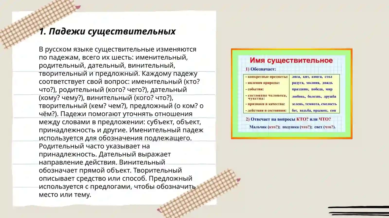 Падежи существительных 3