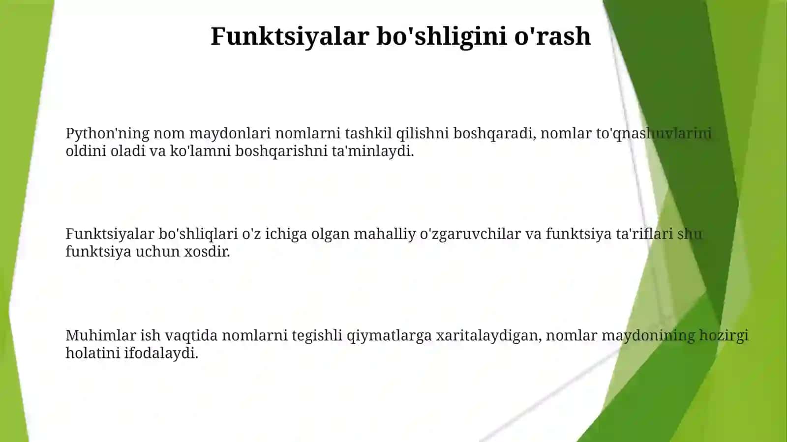 Pythonda nom maydonlari va muhitlari 3